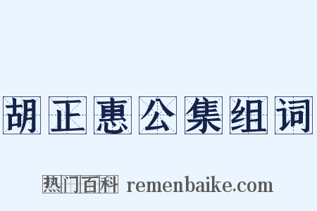 胡正惠公集组词是什么意思的图片